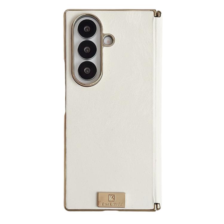 Electroplate Dual Axis Silk Texture PU Phone Case, For Galaxy Z Fold8 Ultra 5G, For Galaxy Z Fold7, For Galaxy Z Fold6, For Galaxy Z Fold5