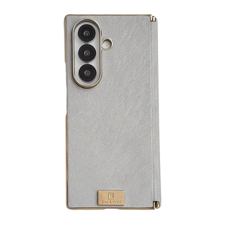 Electroplate Dual Axis Silk Texture PU Phone Case, For Galaxy Z Fold8 Ultra 5G, For Galaxy Z Fold7, For Galaxy Z Fold6, For Galaxy Z Fold5