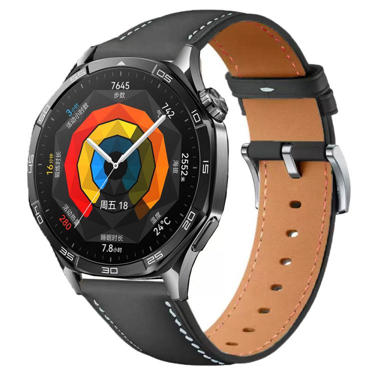 Press Button Leather Watch Band, 22mm