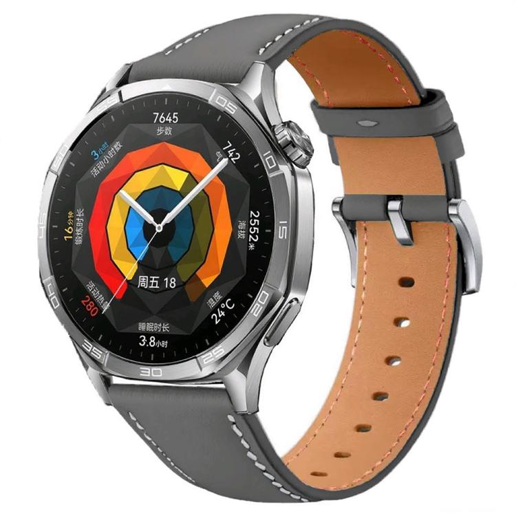 Press Button Leather Watch Band, 22mm