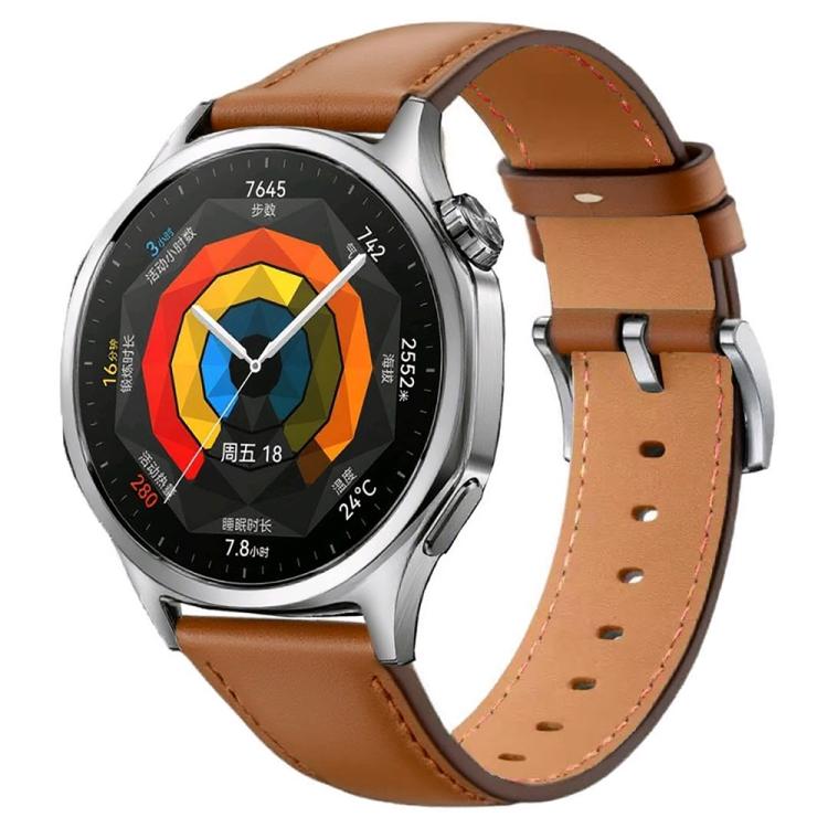 Press Button Leather Watch Band, 22mm