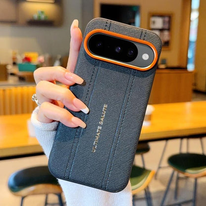 Metal Camera Lens Frame Buttons Vegan Leather Phone Case, For Google Pixel 10a, For Google Pixel 10 Pro XL, For Google Pixel 10 / Pixel 10 Pro, For Google Pixel 9a, For Google Pixel 9 Pro XL, For Google Pixel 9 / Pixel 9 Pro