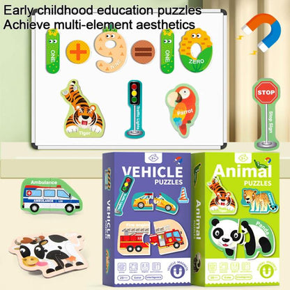 Kids Early Education Magnetic Refrigerator Puzzle Educational Toy, 26pcs Letter, Animals, Cars, Numbers, 26pcs Lowercase