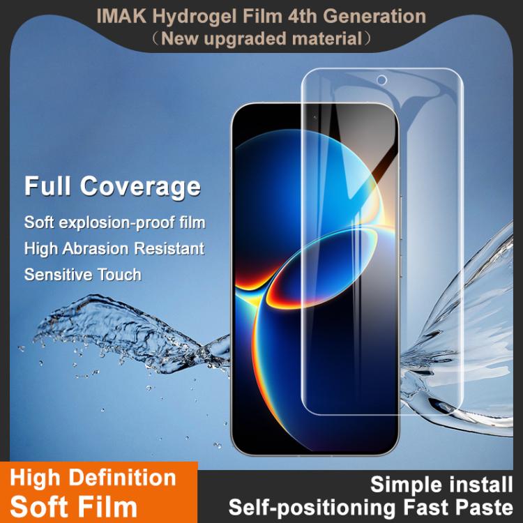 imak 4th Generation Full Coverage Screen Hydrogel Film, Support Fingerprint Unlocking, For Redmi K90 Max 5G / K80 Ultra