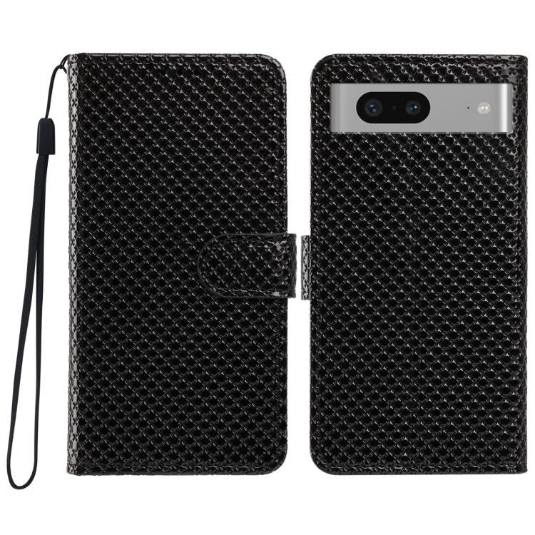 Mirrored Buckle Vegan Leather Phone Case with Small Black Cord, For Google Pixel 7a, For Google Pixel 7 5G