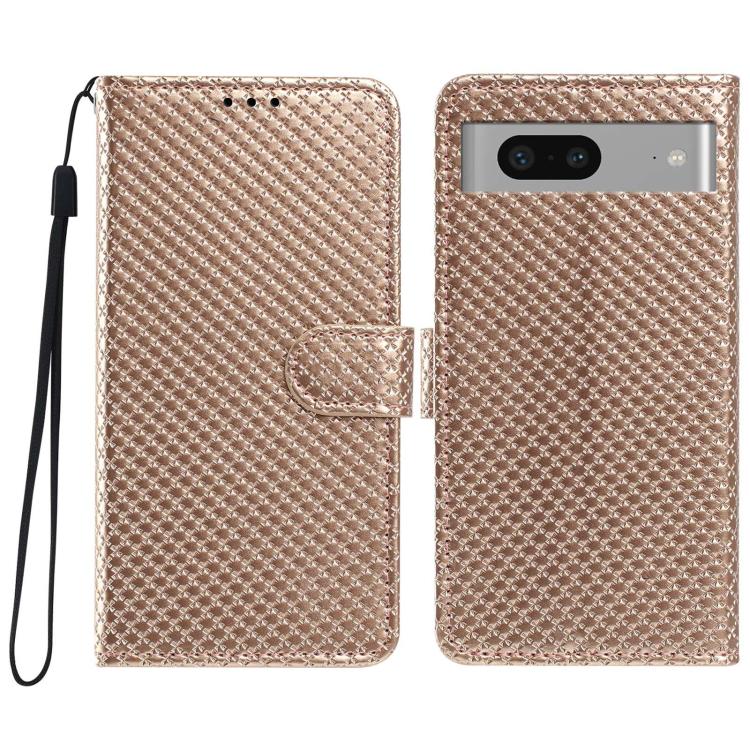 Mirrored Buckle Vegan Leather Phone Case with Small Black Cord, For Google Pixel 7a, For Google Pixel 7 5G