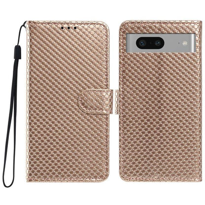 Mirrored Buckle Vegan Leather Phone Case with Small Black Cord, For Google Pixel 7a, For Google Pixel 7 5G