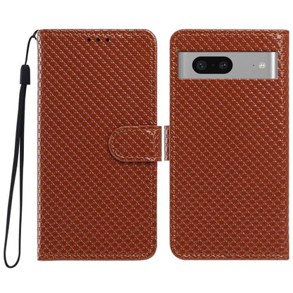 Mirrored Buckle Vegan Leather Phone Case with Small Black Cord, For Google Pixel 7a, For Google Pixel 7 5G
