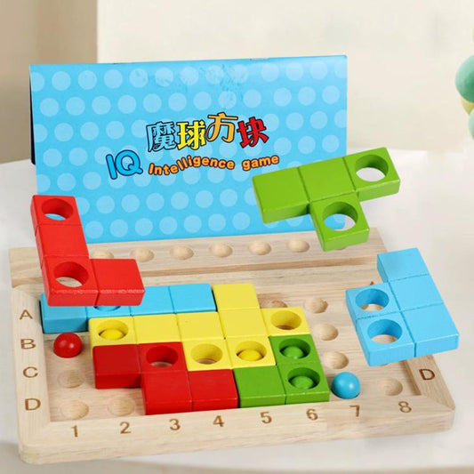 Cube magique pour enfants, puzzle de construction éducatif en bois