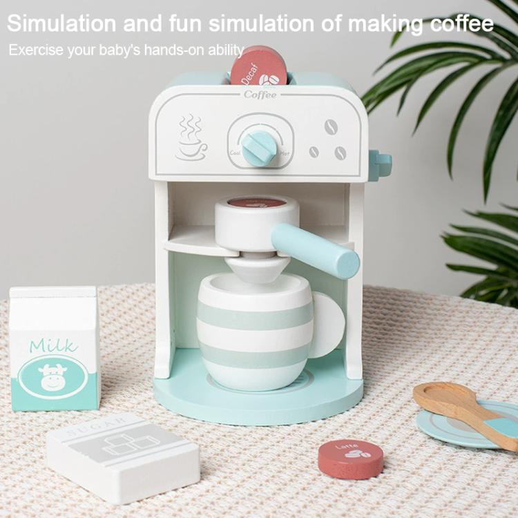 Children Pretend Play Wooden Simulation Coffee Machine Toy