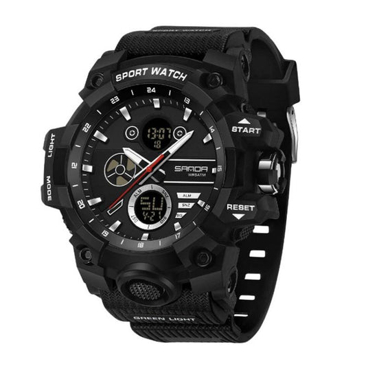 SANDA 9094 Montre Électronique Multifonction Sportive Étanche 5 ATM Lumineuse