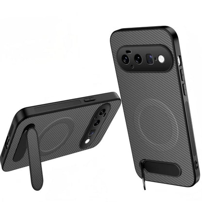 WANLONFENG Kickstand Carbon Fiber Texture Magnetic Phone Case, For Google Pixel 11 Pro XL, For Google Pixel 11, For Google Pixel 11 Pro