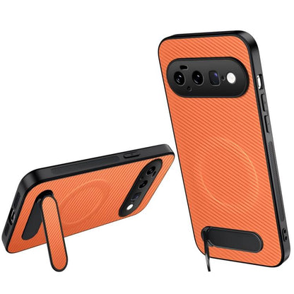 WANLONFENG Kickstand Carbon Fiber Texture Magnetic Phone Case, For Google Pixel 11 Pro XL, For Google Pixel 11, For Google Pixel 11 Pro