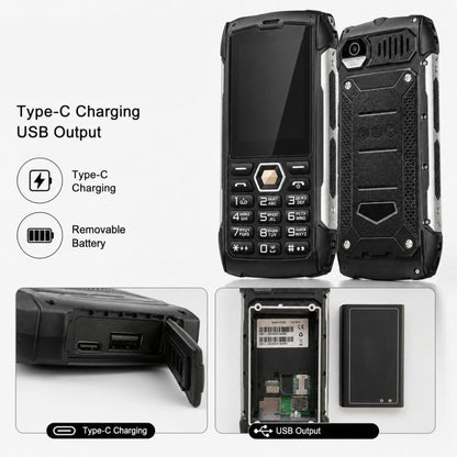 HP288 IP68 Rugged Phone, 2.8 inch, 4000mAh Battery, Network: 2G, BT, FM, SOS, Torch, Russian Keyboard, EU Plug, US Plug, UK Plug, AU Plug