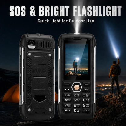 HP288 IP68 Rugged Phone, 2.8 inch, 4000mAh Battery, Network: 2G, BT, FM, SOS, Torch, Russian Keyboard, EU Plug, US Plug, UK Plug, AU Plug