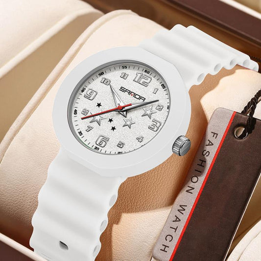 SANDA 9123 Montre étudiant élégante lumineuse résistante à l'eau 3ATM