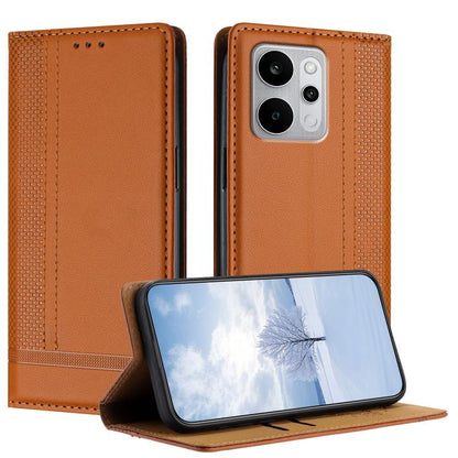 Stitching Design Scratch-Resistant Vegan Leather Phone Case, For Realme P4 Power 5G, For Realme Note 80 4G, For Realme C83 5G, For Realme C85 5G / 4G, For Realme Neo8 5G, For Realme 16 5G, For Realme 16 Pro+ 5G, For Realme 16 Pro 5G                    ...