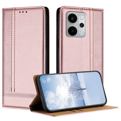 Stitching Design Scratch-Resistant Vegan Leather Phone Case, For Realme P4 Power 5G, For Realme Note 80 4G, For Realme C83 5G, For Realme C85 5G / 4G, For Realme Neo8 5G, For Realme 16 5G, For Realme 16 Pro+ 5G, For Realme 16 Pro 5G                    ...