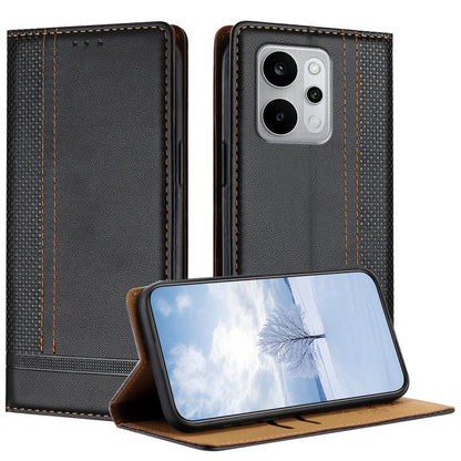 Stitching Design Scratch-Resistant Vegan Leather Phone Case, For Realme P4 Power 5G, For Realme Note 80 4G, For Realme C83 5G, For Realme C85 5G / 4G, For Realme Neo8 5G, For Realme 16 5G, For Realme 16 Pro+ 5G, For Realme 16 Pro 5G                    ...