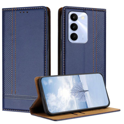 Stitching Design Scratch-Resistant Vegan Leather Phone Case, For Realme P4 Power 5G, For Realme Note 80 4G, For Realme C83 5G, For Realme C85 5G / 4G, For Realme Neo8 5G, For Realme 16 5G, For Realme 16 Pro+ 5G, For Realme 16 Pro 5G                    ...