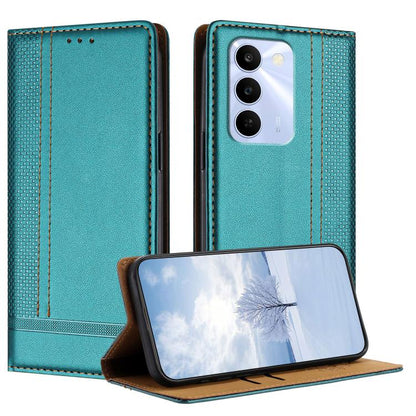Stitching Design Scratch-Resistant Vegan Leather Phone Case, For Realme P4 Power 5G, For Realme Note 80 4G, For Realme C83 5G, For Realme C85 5G / 4G, For Realme Neo8 5G, For Realme 16 5G, For Realme 16 Pro+ 5G, For Realme 16 Pro 5G                    ...