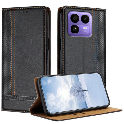 Stitching Design Scratch-Resistant Vegan Leather Phone Case, For Realme P4 Power 5G, For Realme Note 80 4G, For Realme C83 5G, For Realme C85 5G / 4G, For Realme Neo8 5G, For Realme 16 5G, For Realme 16 Pro+ 5G, For Realme 16 Pro 5G                    ...