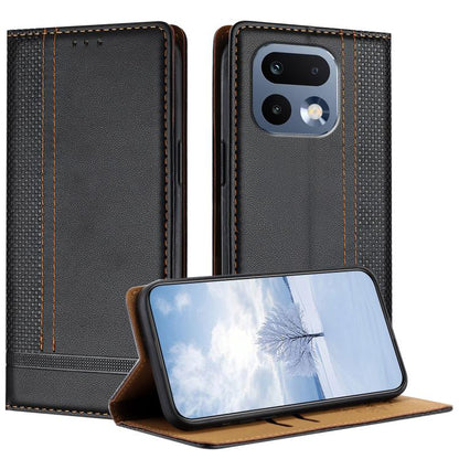 Stitching Design Scratch-Resistant Vegan Leather Phone Case, For Realme P4 Power 5G, For Realme Note 80 4G, For Realme C83 5G, For Realme C85 5G / 4G, For Realme Neo8 5G, For Realme 16 5G, For Realme 16 Pro+ 5G, For Realme 16 Pro 5G                    ...