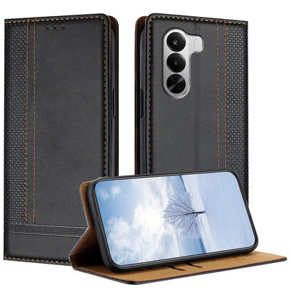 Stitching Design Scratch-Resistant Vegan Leather Phone Case, For Realme P4 Power 5G, For Realme Note 80 4G, For Realme C83 5G, For Realme C85 5G / 4G, For Realme Neo8 5G, For Realme 16 5G, For Realme 16 Pro+ 5G, For Realme 16 Pro 5G                    ...