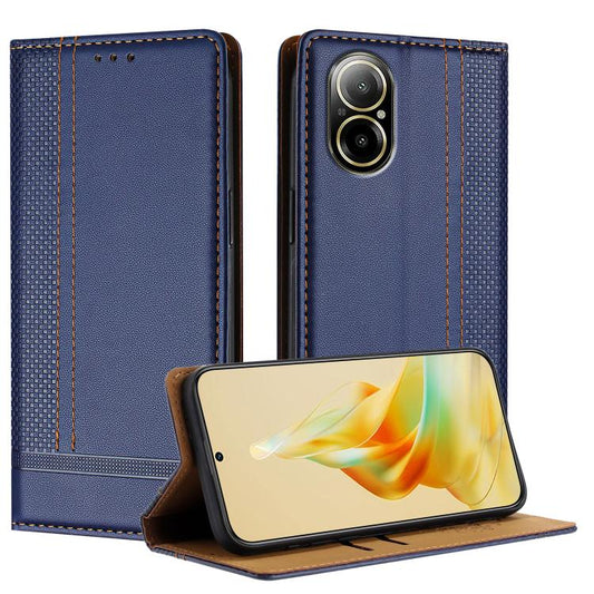 Stitching Design Scratch-Resistant Vegan Leather Phone Case, For Realme C67 4G, For Realme GT5, For Realme 11 5G, For Realme C53 4G, For Realme 11 Pro, For Realme C65, For Realme C33 2023, For Realme 10T, For Realme C55, For Realme GT3, For Realme C15 5G