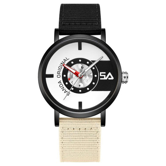 SANDA 3217 Montre Étudiante Étanche 5ATM Style Preppy avec Bracelet en Nylon