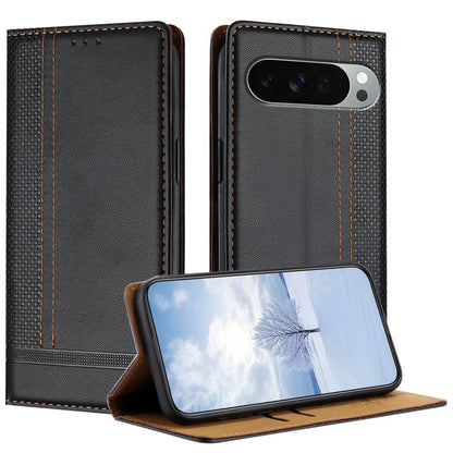 Stitching Design Scratch-Resistant Vegan Leather Phone Case, For Google Pixel 11 Pro XL, For Google Pixel 11 / 11 Pro, For Google Pixel 10a, For Google Pixel 10 Pro XL, For Google Pixel 10, For Google Pixel 9a, For Google Pixel 9 Pro, For Google Pixel ...