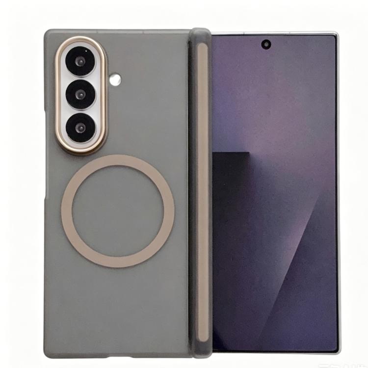 Lens-Frame Shield Frosted Magnetic Phone Case, For Galaxy Z Fold8 Ultra 5G, For Galaxy Z Fold7 5G, For Galaxy Z Fold6, For Galaxy Z Fold5