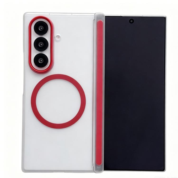 Lens-Frame Shield Frosted Magnetic Phone Case, For Galaxy Z Fold8 Ultra 5G, For Galaxy Z Fold7 5G, For Galaxy Z Fold6, For Galaxy Z Fold5