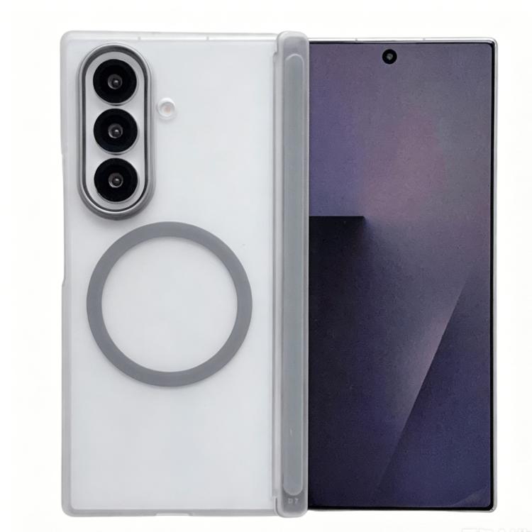 Lens-Frame Shield Frosted Magnetic Phone Case, For Galaxy Z Fold8 Ultra 5G, For Galaxy Z Fold7 5G, For Galaxy Z Fold6, For Galaxy Z Fold5