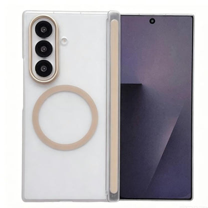 Lens-Frame Shield Frosted Magnetic Phone Case, For Galaxy Z Fold8 Ultra 5G, For Galaxy Z Fold7 5G, For Galaxy Z Fold6, For Galaxy Z Fold5