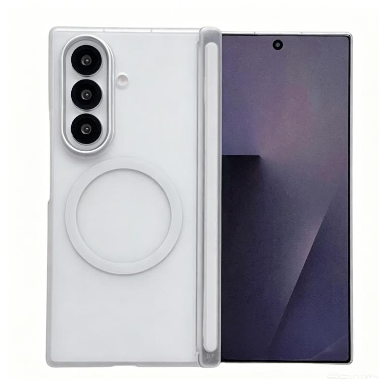 Lens-Frame Shield Frosted Magnetic Phone Case, For Galaxy Z Fold8 Ultra 5G, For Galaxy Z Fold7 5G, For Galaxy Z Fold6, For Galaxy Z Fold5
