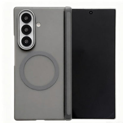 Lens-Frame Shield Frosted Magnetic Phone Case, For Galaxy Z Fold8 Ultra 5G, For Galaxy Z Fold7 5G, For Galaxy Z Fold6, For Galaxy Z Fold5
