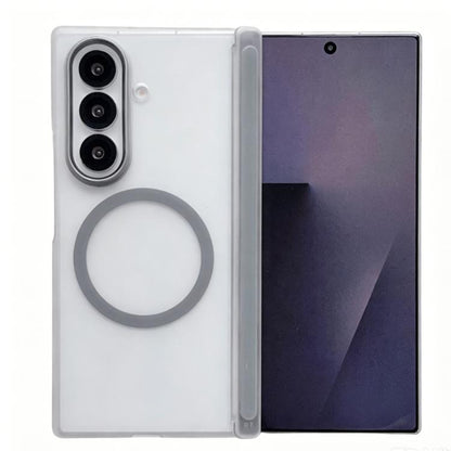 Lens-Frame Shield Frosted Magnetic Phone Case, For Galaxy Z Fold8 Ultra 5G, For Galaxy Z Fold7 5G, For Galaxy Z Fold6, For Galaxy Z Fold5