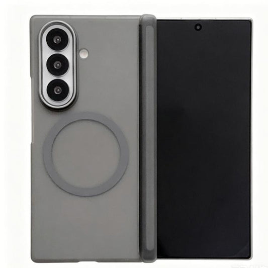 Lens-Frame Shield Frosted Magnetic Phone Case, For Galaxy Z Fold8 Ultra 5G, For Galaxy Z Fold7 5G, For Galaxy Z Fold6, For Galaxy Z Fold5