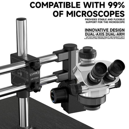 LUOWEI LW-GK02 Titan 360 Degree Rotating Lift Microscope Universal Dual Axis Swing Arm Stand, LUOWEI LW-GK02