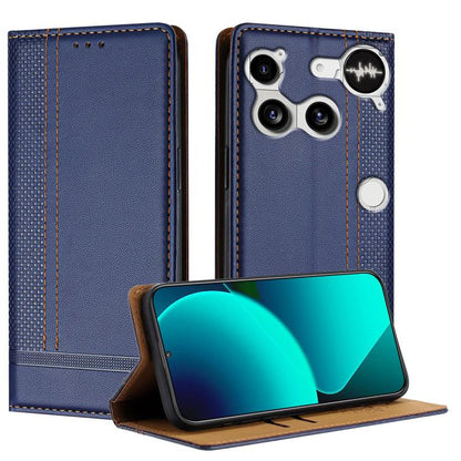 Stitching Design Scratch-Resistant Vegan Leather Phone Case, For Nothing Phone 4a Pro, For Nothing Phone 4a, For Nothing Phone 3a Lite, For Nothing Phone 3, For Nothing CMF Phone 2 Pro, For Nothing Phone 3a, For Nothing Phone 3a Pro