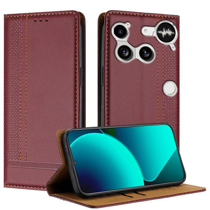 Stitching Design Scratch-Resistant Vegan Leather Phone Case, For Nothing Phone 4a Pro, For Nothing Phone 4a, For Nothing Phone 3a Lite, For Nothing Phone 3, For Nothing CMF Phone 2 Pro, For Nothing Phone 3a, For Nothing Phone 3a Pro