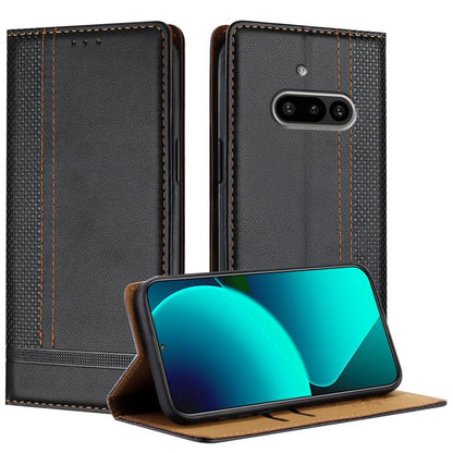 Stitching Design Scratch-Resistant Vegan Leather Phone Case, For Nothing Phone 4a Pro, For Nothing Phone 4a, For Nothing Phone 3a Lite, For Nothing Phone 3, For Nothing CMF Phone 2 Pro, For Nothing Phone 3a, For Nothing Phone 3a Pro