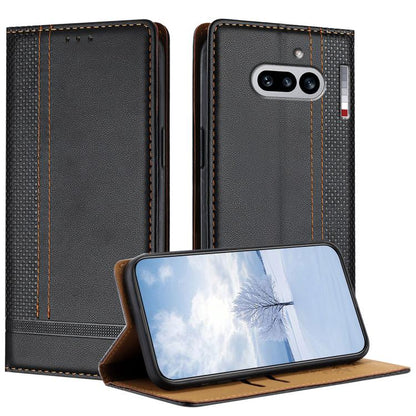 Stitching Design Scratch-Resistant Vegan Leather Phone Case, For Nothing Phone 4a Pro, For Nothing Phone 4a, For Nothing Phone 3a Lite, For Nothing Phone 3, For Nothing CMF Phone 2 Pro, For Nothing Phone 3a, For Nothing Phone 3a Pro