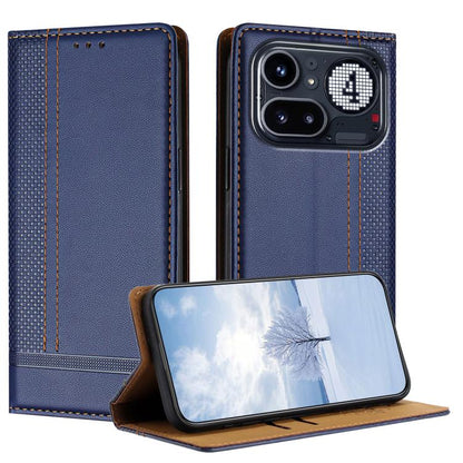Stitching Design Scratch-Resistant Vegan Leather Phone Case, For Nothing Phone 4a Pro, For Nothing Phone 4a, For Nothing Phone 3a Lite, For Nothing Phone 3, For Nothing CMF Phone 2 Pro, For Nothing Phone 3a, For Nothing Phone 3a Pro