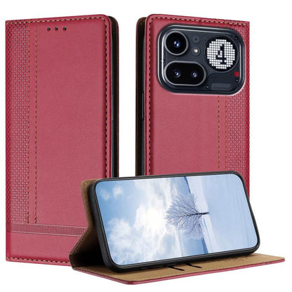 Stitching Design Scratch-Resistant Vegan Leather Phone Case, For Nothing Phone 4a Pro, For Nothing Phone 4a, For Nothing Phone 3a Lite, For Nothing Phone 3, For Nothing CMF Phone 2 Pro, For Nothing Phone 3a, For Nothing Phone 3a Pro