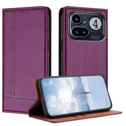 Stitching Design Scratch-Resistant Vegan Leather Phone Case, For Nothing Phone 4a Pro, For Nothing Phone 4a, For Nothing Phone 3a Lite, For Nothing Phone 3, For Nothing CMF Phone 2 Pro, For Nothing Phone 3a, For Nothing Phone 3a Pro