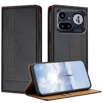 Stitching Design Scratch-Resistant Vegan Leather Phone Case, For Nothing Phone 4a Pro, For Nothing Phone 4a, For Nothing Phone 3a Lite, For Nothing Phone 3, For Nothing CMF Phone 2 Pro, For Nothing Phone 3a, For Nothing Phone 3a Pro