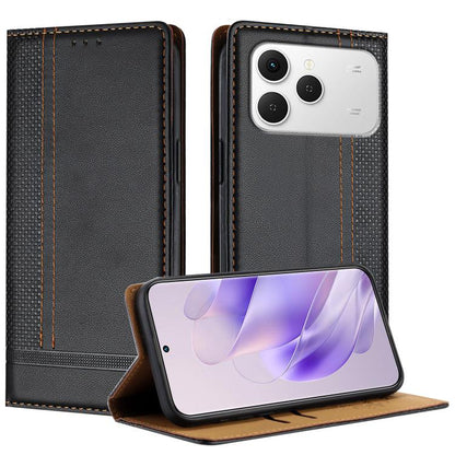 Stitching Design Scratch-Resistant Vegan Leather Phone Case, For Tecno Pova Curve 2 5G, For Tecno Spark 50 4G, For Tecno Camon 50 Pro 4G, For Tecno Camon 50 4G, For Tecno Pova Slim, For Tecno Spark 40C, For Tecno Pova 7 Pro 5G, For Tecno Pova 7 5G     ...