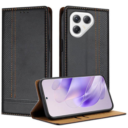 Stitching Design Scratch-Resistant Vegan Leather Phone Case, For Tecno Pova 7 4G, For Tecno Spark Go 2025, For Tecno Spark 10 Pro Magic Magenta, For Tecno Camon 30 Premier 5G, For Tecno Spark 20 Pro+, For Tecno Spark 20 Pro, For Tecno Spark Go 2024    ...